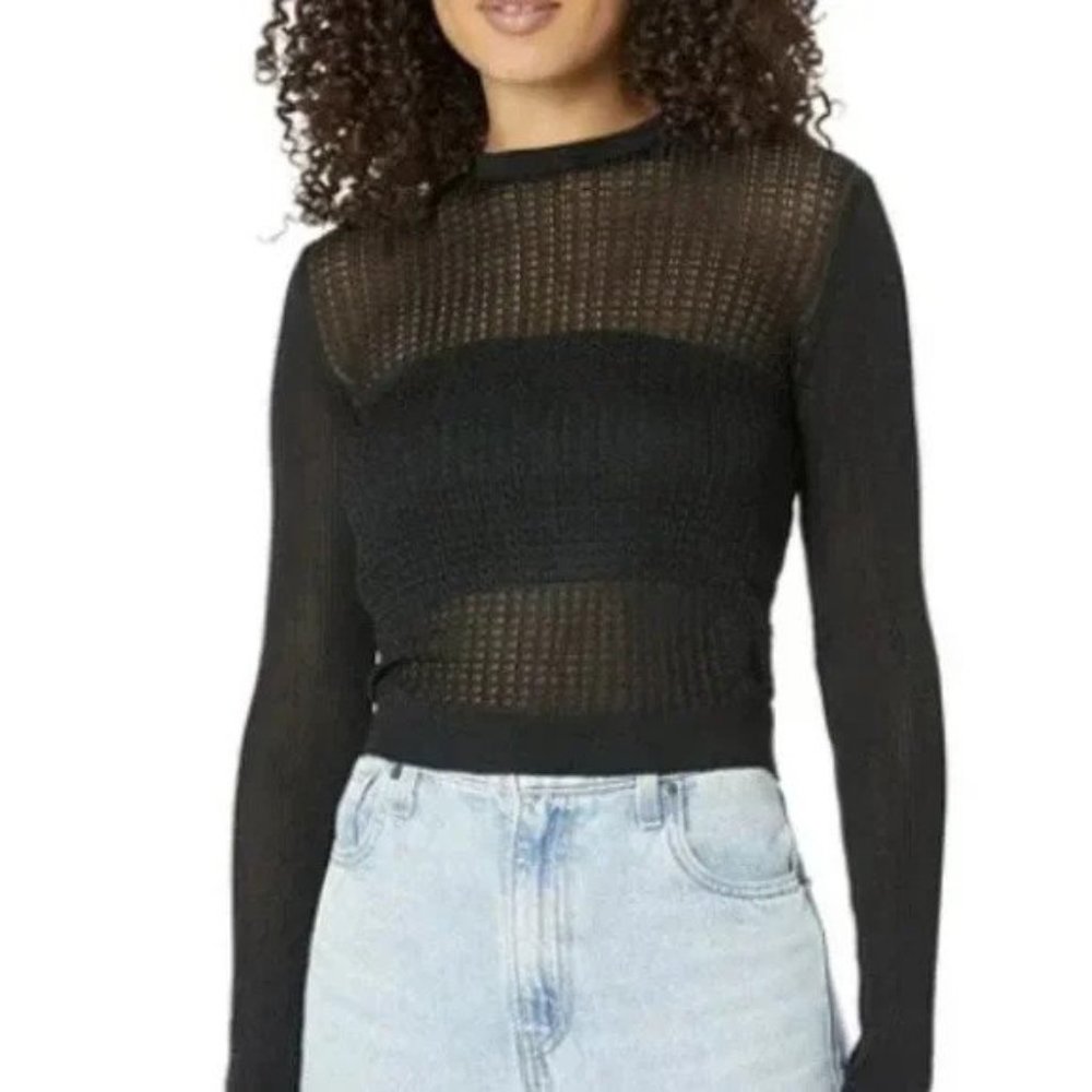 14 Free People H20 Crew Pullover / Black